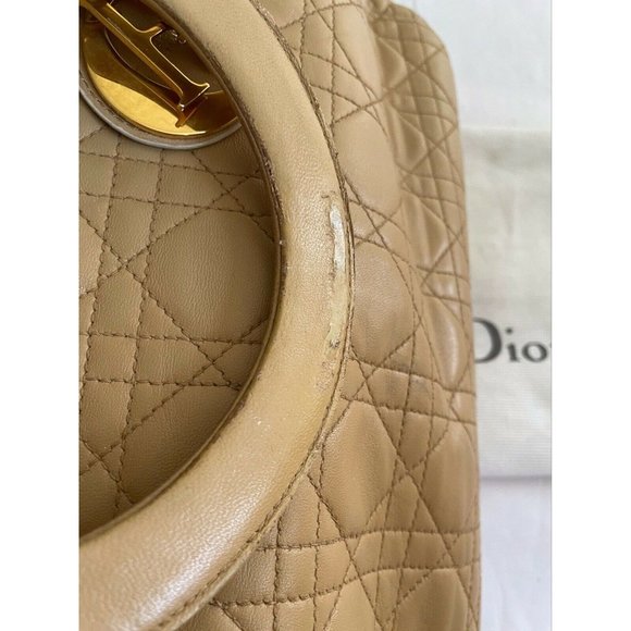 Authentic ChristianDior Lady Handbag Leather Ivory Detachable Strap With Dustbag - Picture 12 of 12